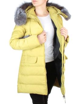 91577 YELLOW Пальто зимнее женское (200 гр. холлофайбера) - Fashion фото 8
