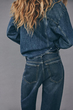 RELAXED OVERSIZE TAPERED HIGH-WAIST TRF JEANS - Zara фото 5