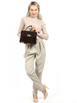 LACCOMA сумка АУ4888Ф-коричневый натуральная замша хлопок