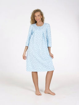 Ночная сорочка женская, цвет голубой белый