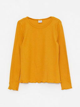 Bisiklet Yaka Basic Uzun Kollu K?z ?ocuk Ti??rt