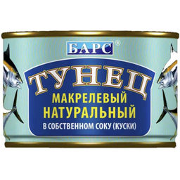 Барс Тунец натур макрелевый в собств соку 6 250г