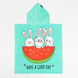 Полотенце-пончо детское махровое Крошка Я Зайчики 60х120см, 100% хлопок, 300гр/м2  фото 24