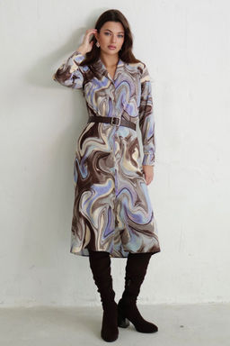 Платье-рубашка с английским воротником принт - Martichelli фото 32