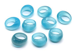 Кольцо из камня кошачий глаз голубой размер 18 Радуга камня