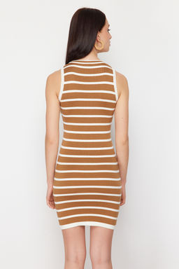 Camel Mini Triko Pamuk Kar?s?ml? Elbise TWOSS24EL00825 - Trendyolmilla фото 7