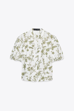 PRINTED TOP WITH CUTWORK EMBROIDERY - Zara фото 16