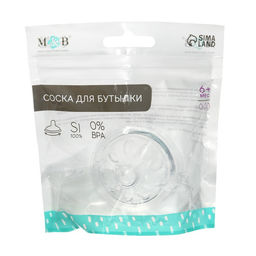 Соска на бутылочку M&B «Natural», антиколиковая, широкое горло Ø50 мм., от 6 мес., быстрый поток