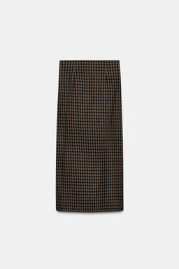 ZW COLLECTION DRAPED CHECK SKIRT - Zara фото 6
