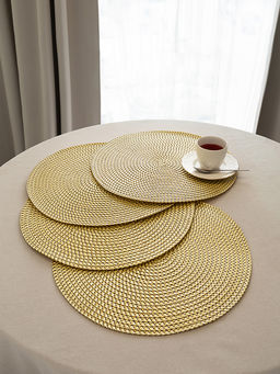 Салфетка сервировочная D38, 1 штука золото полипропилен