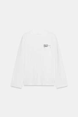 LONG SLEEVE TEXT T-SHIRT - Zara фото 3