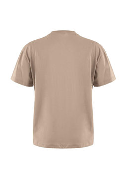 Yag Yesili-Gri 2li Paket %100 Pamuk Basic Dik Yaka Orme T-Shirt TWOSS20TS1500