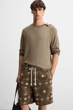 CONTRAST PRINT BERMUDA SHORTS - Zara фото 6