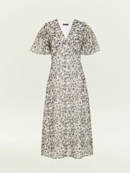 Платье Emka PL1722 миди шифон цветочный принт мультиколор  фото 8