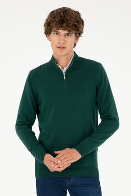 Мужской темно-зеленый базовый свитер - U.s. polo assn фото 15