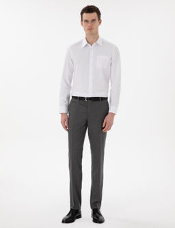 Beyaz Regular Fit Uzun Kollu Basic Cepli G_mlek