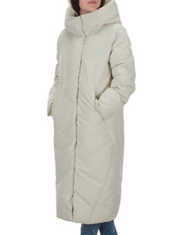 22339 BEIGE Пальто стеганое зимнее женское (200 гр. холлофайбера) - Фабричный китай фото 3