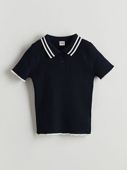 Polo Yaka K?z ?ocuk Triko Kazak