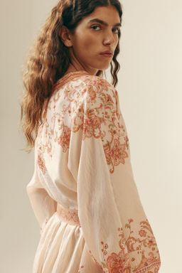 Loose-fit tie-belt dress - H&m фото 5