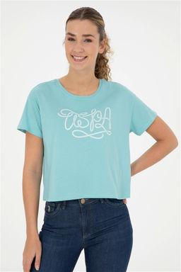 Женская мятная футболка с круглым вырезом - U.s. polo assn фото 10