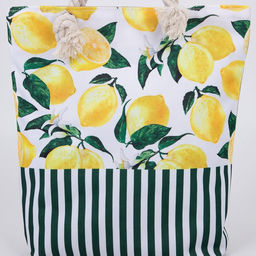 Сумка пляжная на молнии, цвет белый/жёлтый - Nazamok фото 6