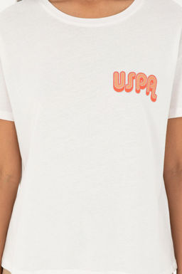 Футболка U.S. Polo Assn женская экрю хлопок  фото 13