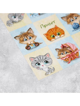 Цена за 10 шт. Наклейки детские «Котята», раскраска на обороте, 11×15.5 см