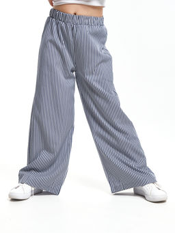 Брюки палаццо спортивные штаны для девочки UD 7949 синяя полоска - Mini maxi фото 2