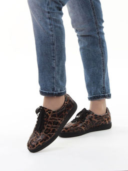 03-B6C-7PC BROWN/LEOPARD Кеды женские (натуральная кожа) - Фабричный китай фото 17