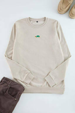 TRENDYOL MAN Tas Regular/Normal Kesim Bisiklet Yaka Etamin Hayvan Nak?sl? Sweatshirt TMNAW25SW00158 - Trendyolmilla фото 6