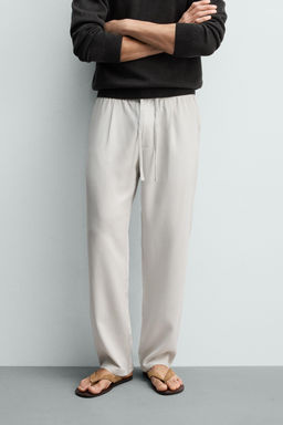PANTAL?N REGULAR FIT 100% LYOCELL / Gris perla - Zara фото 2