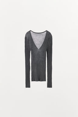 TOP RIB LANA 100% / Gris