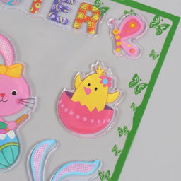 Наклейка на стекло Пасхальные друзья, силикон, 19.5?19.5 см