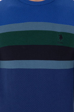 Erkek Slim Fit Bisiklet Yaka _ndigo Kazak - U.s. polo assn фото 6