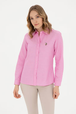 U. S. Polo Assn / Женская розовая базовая рубашка с длинным рукавом - U.s. polo assn фото 8
