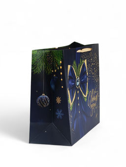 Пакет новогодний подарочный ламинированный «Синий», XL 49 × 40 × 19 см