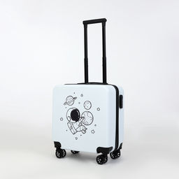 Чемодан детский на колёсах 39 л (S), на молнии, с кодовым замком, 4 колеса, белый