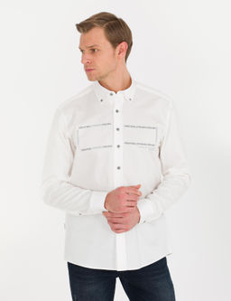 Beyaz Regular Fit Uzun Kollu G_mlek - Pierre cardin фото 4