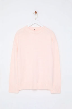 Pembe Genis Kal?p Bisiklet Yaka Triko Kazak TWOAW25KZ00168