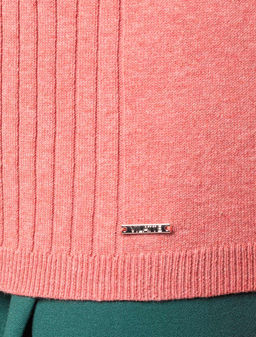 VILATTE / Свитер их хлопка с нейлоном с декоративными элементами вязки фото 2