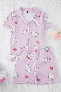 Sar? K?z Cocuk Hayvan Bask?l? Gomlek Yaka Alt Ust Pijama Tak?m? TKDSS25PT00001 - Trendyolmilla фото 4