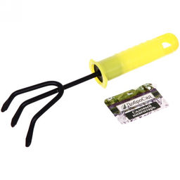 Цена за 5 шт. Рыхлитель "Чиполино" 3-х зубчатый 20*7,5см пластиковая ручка ДоброСад