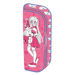 Пенал школьный Феникс+, арт.65702/ 24 РОЗОВАЯ ДЕВУШКА 20,5х9х5,5 см, полиэстер, молния, сублимационн
