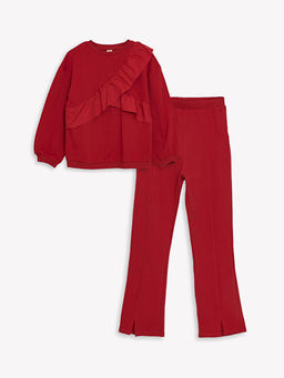 Bisiklet Yaka K?z ?ocuk Sweatshirt ve Tayt