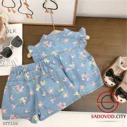 Джинсовый костюм двойка для девочки с шортами