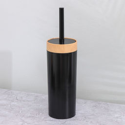 Набор для ванной комнаты BARONESS, 5 предметов, ведро для мусора, ёрш с подставкой, мыльница, дозатор, стакан, чёрный