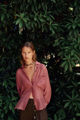 SEMI-SHEER OVERSIZE FLOWING SHIRT - Zara фото 2