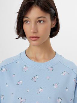 Свитшот женский голубой с цветочным принтом - Mark formelle фото 4