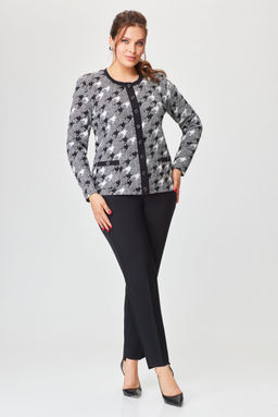 Жакет ДаЛи 333Ф черно-белая гусиная лапка