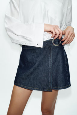 FALDA PANTAL?N Z1975 CRUZADA DENIM HEBILLA / Azul - Zara фото 3